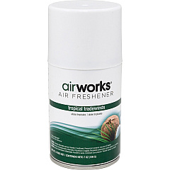 AirWorks Metered Aerosol Air Fresheners Spray - 6000 ft? - 7 fl oz (0.2 quart) - Tropical Tradewind - Wall Mountable - 12 / Carton (07908)