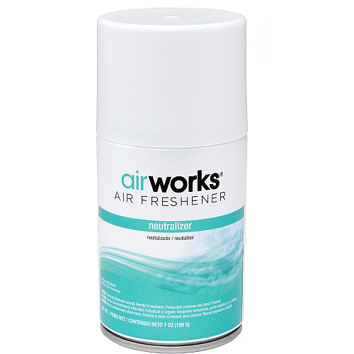 AirWorks Metered Aerosol Air Freshener Spray - 6000 ft? - 7 fl oz (0.2 quart) - Neutralizer - 30 Day - Wall Mountable, VOC Compliant - 12 / Carton (07913)