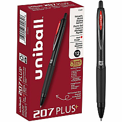 uni-ball uniball™ 207 Plus+ Gel Pen 0.7 mm Pen Point - Retractable - Red Ink - Gel-based, Nanofiber Ink - Black Metal Barrel - 12 / Dozen (70464) uni-ball uniball™ 207 Plus+ Gel Pen 0.7 mm Pen Point - Retractable - Red Ink - Gel-based, Nanofiber Ink - Black Metal Barrel - 12 / Dozen (70464)