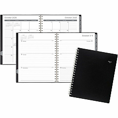 Mead Basic Weekly Monthly Planner, Black, Large, 8 1/2" x 11" Large - Weekly, Monthly - 15 Month - October 2026 to December 2027 - 1 Week, 1 Month Double Page Layout - 8 1/2" x 11" Sheet Size - Twin Wire - Black - Poly - Black Cover - 1 Each (CRW62005) Mead Basic Weekly Monthly Planner, Black, Large, 8 1/2" x 11" Large - Weekly, Monthly - 15 Month - October 2026 to December 2027 - 1 Week, 1 Month Double Page Layout - 8 1/2" x 11" Sheet Size - Twin Wire - Black - Poly - Black Cover - 1 Each (CRW62005)