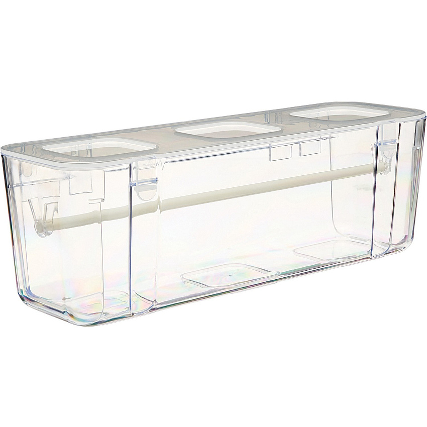 Deflecto Ribbon Dispenser 4.40" Height x 13.30" Width x 4.20" Depth - Desktop - Lid, Portable, Stackable, Wall Mountable - Clear - Plastic, Polypropylene - 1 Each (29321CR)