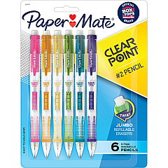 Paper Mate Clearpoint Mechanical Pencils 0.7 mm Lead - Assorted Barrel - 6 / Pack (2169674) Paper Mate Clearpoint Mechanical Pencils 0.7 mm Lead - Assorted Barrel - 6 / Pack (2169674)