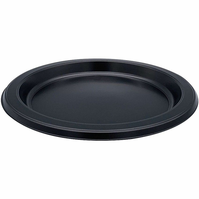 Genuine Joe 7" Disposable Plastic Plates Picnic, Food, Party, Breakroom - Disposable - 7" Diameter - Black - Plastic Body - Round - 125 / Pack (GJO10332)