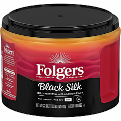 Folgers® Ground Black Silk Coffee Black Coffee - Dark - 22.6 oz Per Canister - Ground - 1 Each (30439) Folgers® Ground Black Silk Coffee Black Coffee - Dark - 22.6 oz Per Canister - Ground - 1 Each (30439)