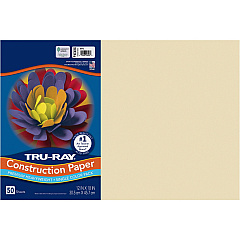 Tru-Ray Construction Paper Art Project, Craft Project - 12" Width x 18" Length - 76 lb Basis Weight - Ivory - Fiber, Sulphite - 50 / Pack (P103065) Tru-Ray Construction Paper Art Project, Craft Project - 12" Width x 18" Length - 76 lb Basis Weight - Ivory - Fiber, Sulphite - 50 / Pack (P103065)