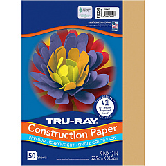 Tru-Ray Construction Paper Art Project, Craft Project - 9" Width x 12" Length - 76 lb Basis Weight - Almond - Fiber, Sulphite - 50 / Pack (P103067) Tru-Ray Construction Paper Art Project, Craft Project - 9" Width x 12" Length - 76 lb Basis Weight - Almond - Fiber, Sulphite - 50 / Pack (P103067)