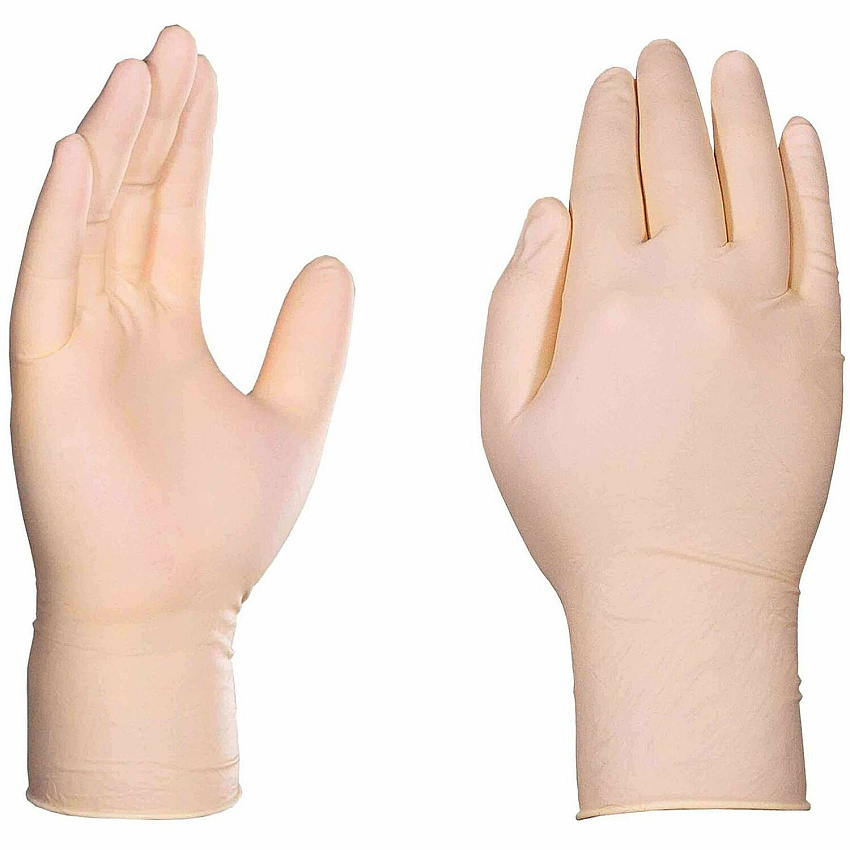 Ammex Gloveworks Ivory Latex PF Ind SM Gloves ILHD 8 mil Thickness - Small Size - For Right/Left Hand - Latex - Ivory - Textured, Comfortable, Heavy Duty, Puncture Resistant, Micro Roughened Grip, Non-sterile, Double Chlorinated - For Automoti (ILHD42100)