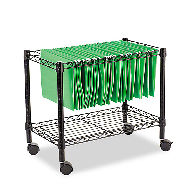 Alera Single-Tier Rolling File Cart, 24w x 14d x 21h, Black (ALEFW601424BL)