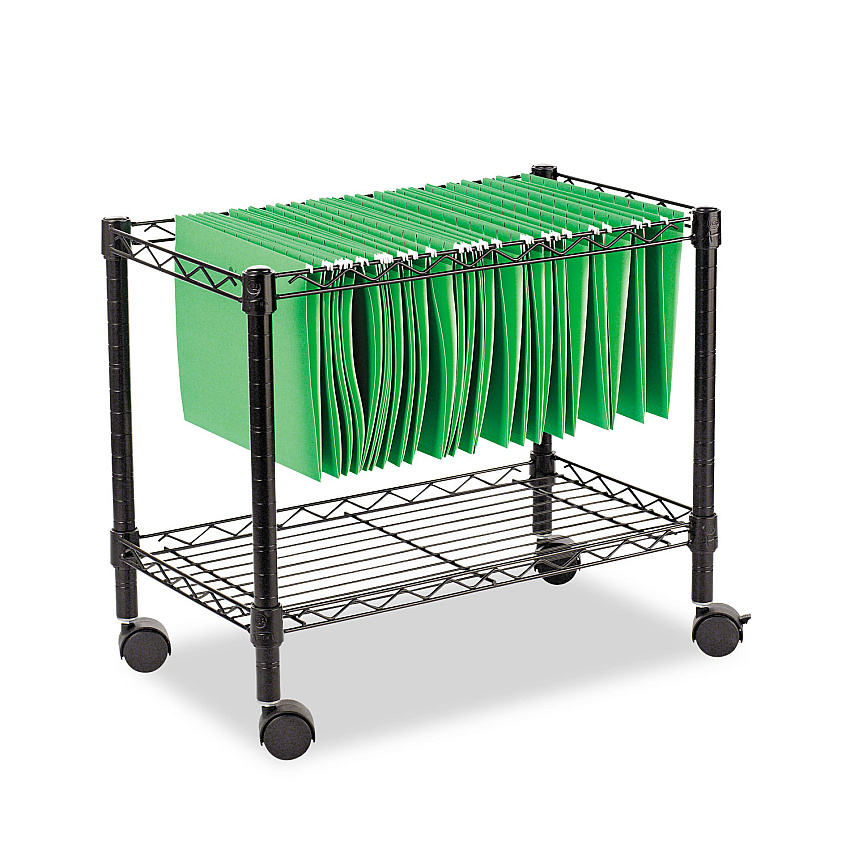 Alera Single-Tier Rolling File Cart, 24w x 14d x 21h, Black (ALEFW601424BL)