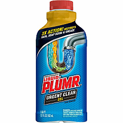 Liquid Plumr Liquid-Plumr Urgent Clear Pro-Strength Clog Remover 17 fl oz (0.5 quart) - Blue Bottle - 1 Each (30548) Liquid Plumr Liquid-Plumr Urgent Clear Pro-Strength Clog Remover 17 fl oz (0.5 quart) - Blue Bottle - 1 Each (30548)