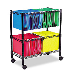 Alera Two-Tier Rolling File Cart, 26w x 14d x 29.5h, Black (ALEFW601426BL)