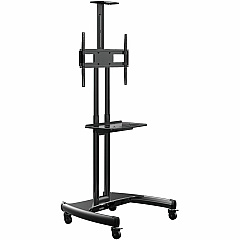 Rocelco VSTC Standard TV Cart 100 lb Load Capacity - 4 Casters - 2.50" Caster Size - Steel Frame - Black - 32" to 70" Screen Supported - Landscape - 1 Each (RVSTC) Rocelco VSTC Standard TV Cart 100 lb Load Capacity - 4 Casters - 2.50" Caster Size - Steel Frame - Black - 32" to 70" Screen Supported - Landscape - 1 Each (RVSTC)