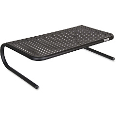 Allsop Large Metal Monitor Stand 5.25" Height x 18.50" Width x 12.25" Depth - Powder Coated - Metal, Steel - Black - 1 Each (30336V2)