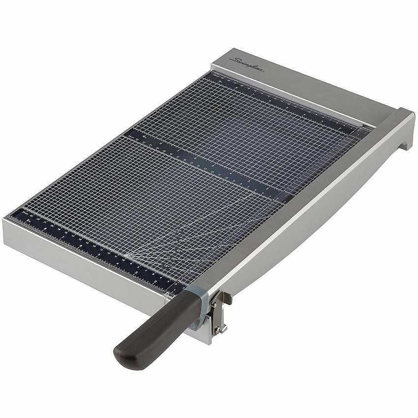 Swingline ClassicCut Guillotine Glass Trimmer 15 Sheet Cutting Capacity - 15" Cutting Length - Safety Latch - Tempered Glass - Gray - 1 Each (10014)