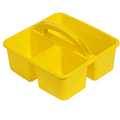 Deflecto Antimicrobial Kids Storage Caddy 3 Compartment(s) - 5.34" Height x 9.37" Width x 9.32" Depth - Antimicrobial, Lightweight, Portable, Mold Resistant, Mildew Resistant, Durable, Washable, Stackable - Yellow - Polypropylene - 1 Each (39505YEL)