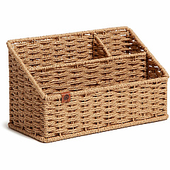 U Brands Woven All-in-1 Desk Organizer 3 Compartment(s) - 5.70" Height x 10.20" Width x 4.90" Depth - Sturdy - Brown - 1 Each (6086U0104) U Brands Woven All-in-1 Desk Organizer 3 Compartment(s) - 5.70" Height x 10.20" Width x 4.90" Depth - Sturdy - Brown - 1 Each (6086U0104)