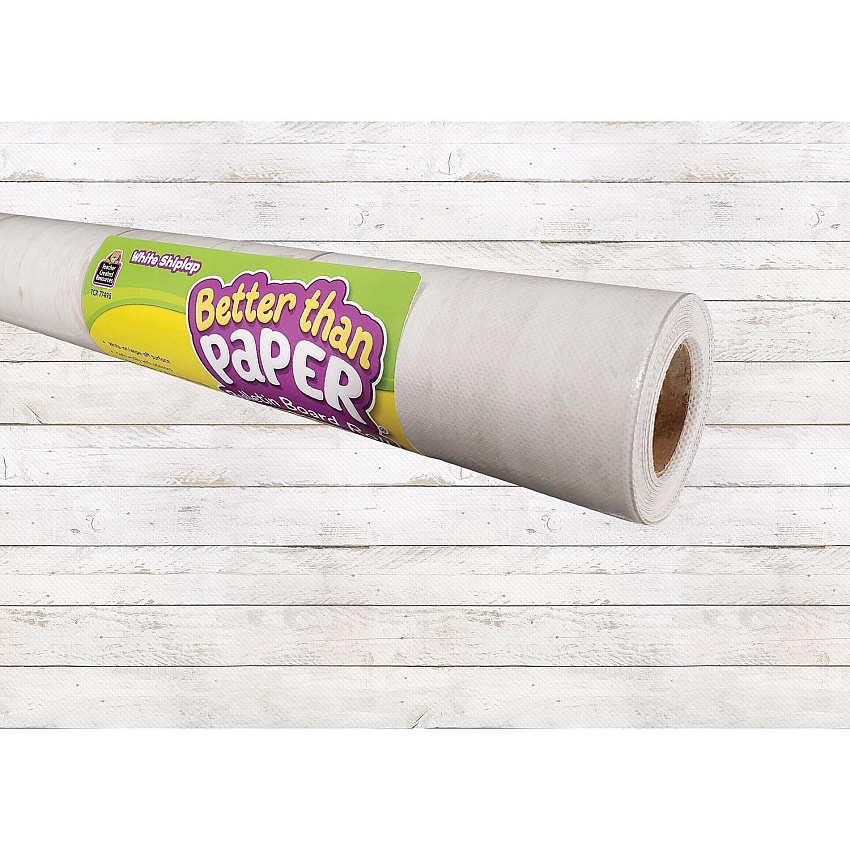 Teacher Created Resources Bulletin Board Roll Bulletin Board, Poster, Student - 12 ft Height x 48" Width - White Shiplap - Fabric - 1 Roll (77498)