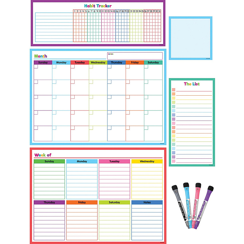 Teacher Created Resources Dry-Erase Task Calendar Set Assorted - 1 Pack (77405)