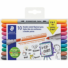 Staedtler Double-ended Dry Erase Pens Assorted Ink - Dry - 10 / Pack (3010TB10A6) Staedtler Double-ended Dry Erase Pens Assorted Ink - Dry - 10 / Pack (3010TB10A6)