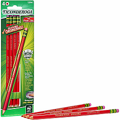 Ticonderoga Erasable Pre-Sharpened Checking Pencils Red Lead - Red Barrel - 4 / Pack (X13941) Ticonderoga Erasable Pre-Sharpened Checking Pencils Red Lead - Red Barrel - 4 / Pack (X13941)