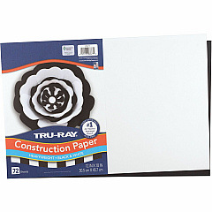 Tru-Ray Construction Paper Art Project, Craft Project - 12" Width x 18" Length - Black, White - Sulphite, Fiber, Paper - 72 / Pack (P6677) Tru-Ray Construction Paper Art Project, Craft Project - 12" Width x 18" Length - Black, White - Sulphite, Fiber, Paper - 72 / Pack (P6677)