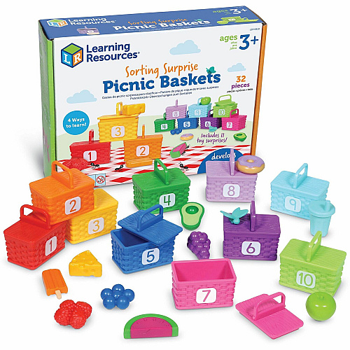 Learning Resources Sorting Surprise Picnic Baskets Learning Toy - 3-7 Year - 32 Pieces - Multi - 1 Each (LER6810)
