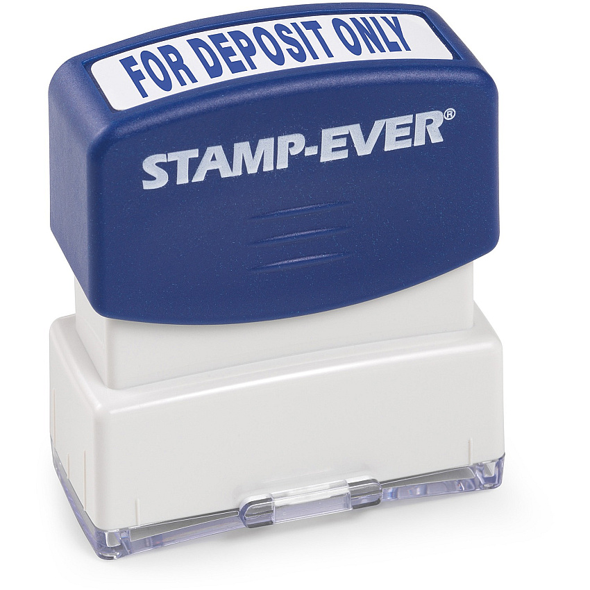 Trodat FOR DEPOSIT ONLY Pre-inked Stamp Message Stamp - FOR DEPOSIT ONLY - 0.56" Impression Width x 1.69" Impression Length - 50000 Impression(s) - Blue - 1 Each - TAA Compliant (5955)