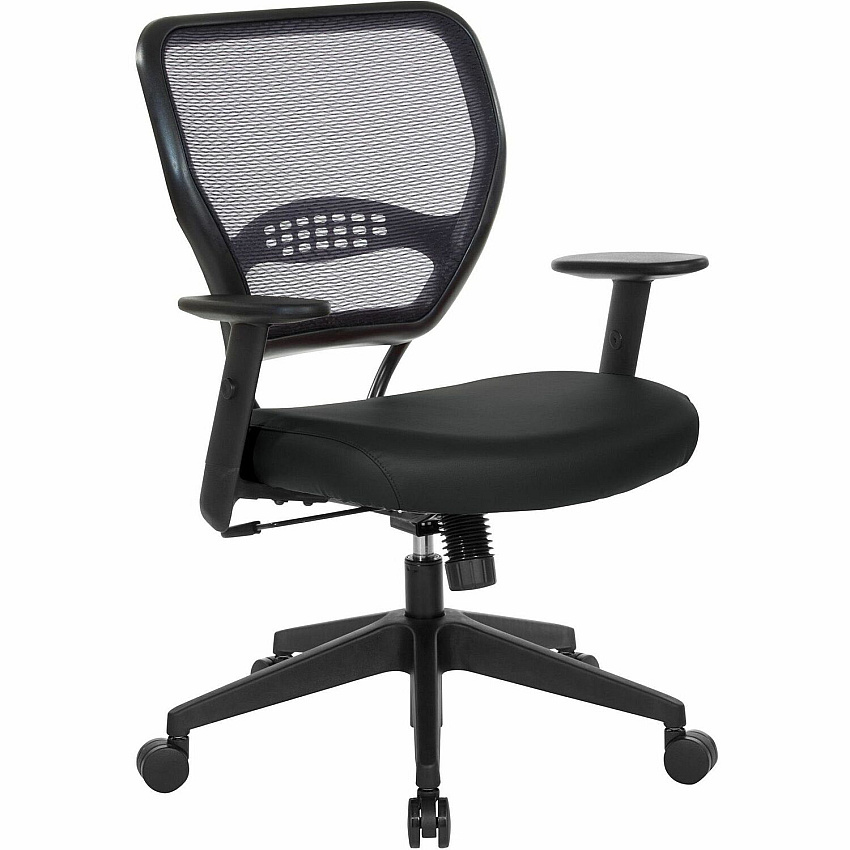 Office Star 5500 Dillon Back & Seat Managers Chair Black Seat Color - Vinyl Seat Material - Black Back Color - Vinyl Back Material - 5-star Base - Armrest - 1 Each (5500DR107)