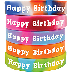 Teacher Created Resources Happy Birthday Wristbands Multi - Silicone - 1 Set (6565) Teacher Created Resources Happy Birthday Wristbands Multi - Silicone - 1 Set (6565)