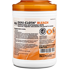 PDI Sani-Cloth Bleach Germicidal Wipes 10.50" Length x 6" Width - Disposable, Presaturated, Pre-moistened, Fungicide - White - 75/Tub - 1 Each (P54072) PDI Sani-Cloth Bleach Germicidal Wipes 10.50" Length x 6" Width - Disposable, Presaturated, Pre-moistened, Fungicide - White - 75/Tub - 1 Each (P54072)