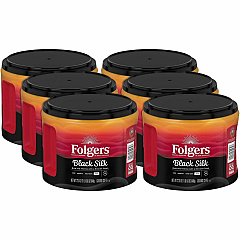 Folgers® Ground Black Silk Coffee Dark - 22.6 oz Per Canister - Ground - Black Silk - 6 / Carton (30439CT) Folgers® Ground Black Silk Coffee Dark - 22.6 oz Per Canister - Ground - Black Silk - 6 / Carton (30439CT)