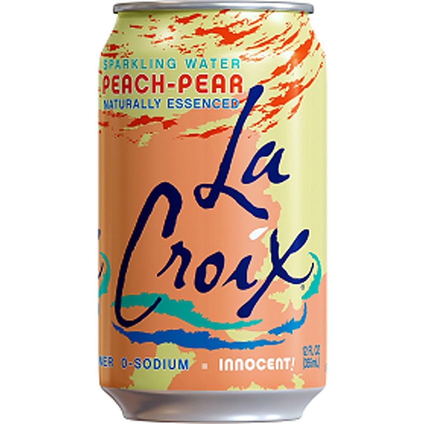 LaCroix Peach-Pear Flavored Sparkling Water Ready-to-Drink - 12 fl oz (355 mL) - Peach Pear - 12/Pack - 2 / Carton (40102)