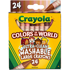 Crayola Ultra-Clean Washabe Large Crayons Assorted, Almond, Rose, Gold - 24 / Pack (520134) Crayola Ultra-Clean Washabe Large Crayons Assorted, Almond, Rose, Gold - 24 / Pack (520134)