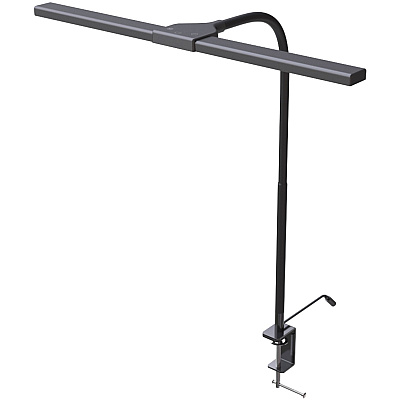 Data Accessories Company Clamp-On LED Desk Lamp 20" Height x 18" Width - LED Bulb - Flexible Neck, Gooseneck, Dimmable, Color Changing Mode, Durable - Metal - Desk Mountable, Table Top - Black - for Desk, Table - 1 Each (21646)