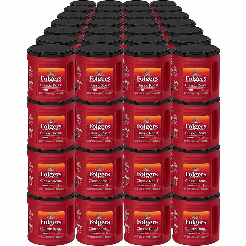 Folgers&reg; Ground Classic Roast Coffee Medium - 25.9 oz Per Canister - Ground - Rich Aroma - Kosher - 49 / Pallet (30407PL)