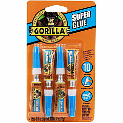 Gorilla Glue Super Glue 3g Tubes 0.11 oz - Clear - 4 / Pack (105800)