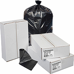 Everyday Genuine Joe Low-Density Can Liners 45 gal Capacity - 46" Length x 40" Width x 1.50 mil (38 Micron) Thickness - Low Density - Black - Resin - Office Waste, Receptacle - Recycled - 100 / Carton (LD404620)