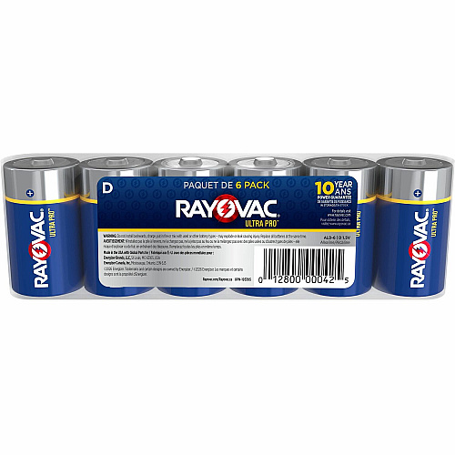 Rayovac Ultra Pro Battery For Flashlight, Wireless Enabled Device - D - 6 / Pack (ALD6)