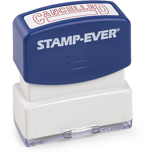 Trodat Pre-inked CANCELED Message Stamp Message Stamp - CANCELLED - 0.56" Impression Width x 1.69" Impression Length - 50000 Impression(s) - Red - 1 Each - TAA Compliant (5942)