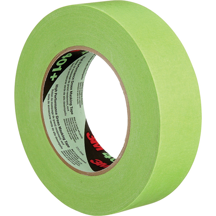 3M 401+ High Performance Green Masking Tape Green - Crepe Paper - Synthetic Rubber Backing - 1 Roll (40124X55)