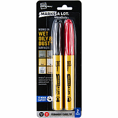 Avery Marks A Lot Avery&reg; Marks A Lot UltraDuty Markers, Chisel Tip, 2 Assorted Markers Black, Red Ink - Polyester Tip - 2 / Pack (29863)