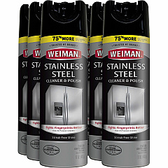Weiman Stainless Steel Cleaner/Polish 17 oz (1.06 lb) - Streak-free, Fingerprint Resistant, Dust Resistant, Dirt Resistant, pH Neutral - Clear - 6 / Carton (49ACT)