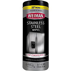 Weiman Stainless Steel Wipes Streak-free, Fingerprint Resistant, Dust Resistant, Dirt Resistant, Pre-moistened, Grease Resistant, pH Neutral - White - 30/Tub - 1 Each (92A) Weiman Stainless Steel Wipes Streak-free, Fingerprint Resistant, Dust Resistant, Dirt Resistant, Pre-moistened, Grease Resistant, pH Neutral - White - 30/Tub - 1 Each (92A)