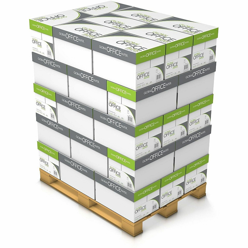 Global Office Premium Multipurpose Paper - White 96 Brightness - Letter - 8 1/2" x 11" - 20 lb Basis Weight - White - 500 Sheets per Ream - 40 / Pallet (GO851120PL)