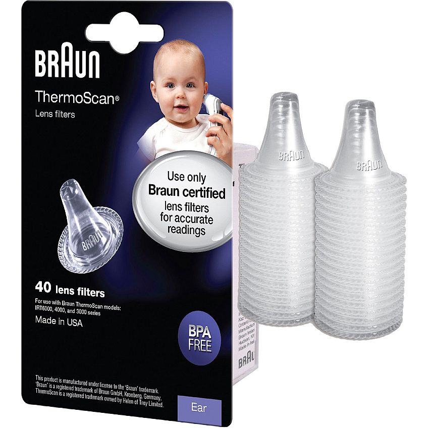 Honeywell Braun ThermoScan Lens Filters BPA Free - 40 / Pack - Clear (LF40US02)
