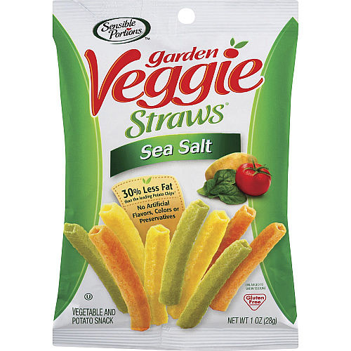 Sensible Portions Sea Salt Garden Veggie Straws Snack Gluten-free, Non-GMO, No Artificial Flavor, Preservative-free - Crunchy, Sea Salt - 1 oz - 24 / Carton (30057)