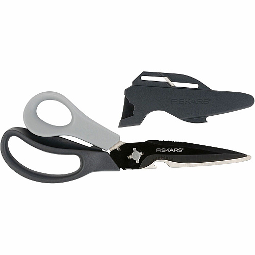Fiskars Multipurpose Utility Cutter 9" Overall Length - Titanium Coated - Pointed Tip - Black - 1 Each (1067272)