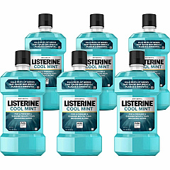 LISTERINE&reg; Cool Mint Antiseptic Mouthwash For Bad Breath, Cleaning - Cool Mint - 1.06 quart - 6 / Carton (42735CT)