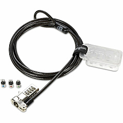 Kensington Universal 3-n-1 Combination Laptop Lock 6 ft Cable - Resettable - 4-digit - Combination Lock - Black - Carbon Steel, Plastic - For Notebook - 1 Each (62317) Kensington Universal 3-n-1 Combination Laptop Lock 6 ft Cable - Resettable - 4-digit - Combination Lock - Black - Carbon Steel, Plastic - For Notebook - 1 Each (62317)