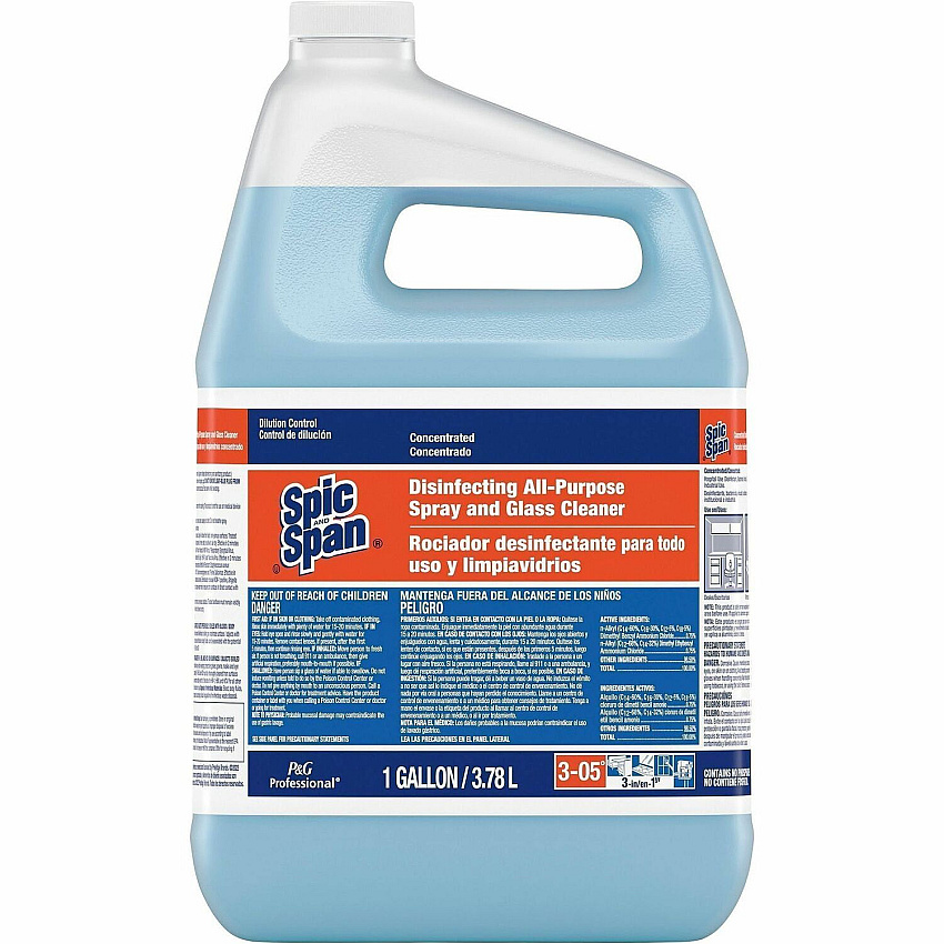 Spic and Span Concentrated Cleaner Ready-To-Use/Concentrate - 128 fl oz (4 quart) - Heavy Duty, Streak-free, Disinfectant - Blue - 2 / Carton (32535)
